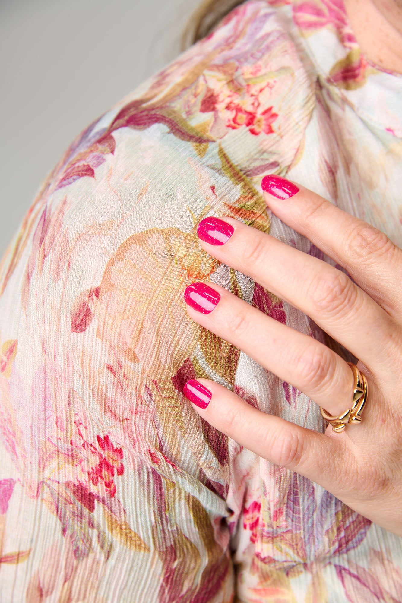 Fuchsia Fever gel nagelstickers – felroze glitters op gelbasis